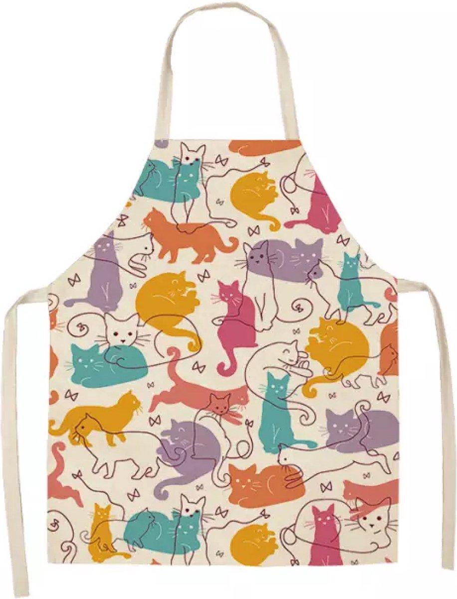 Keukenschort met katten - Ook leuk als kado - Kookschort - Voor een leuk moment in de keuken - Apron - Freaky cats.