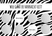 Noedies - Kraskaart Eruit Vannacht - Zebra - Uniek Kraamcadeau - Jongen of Meisje - Zwangerschapscadeau - Kraammand - Kraampakket