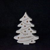 Houten kerstboom 14cm - Kerstdecoratie - Fijne feestdagen - Van Aaken Design - Berken multiplex