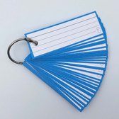 Leitner Flashcards - 50 flashcards Half formaat (3,5 x 10,5) cm - Blauw - Systeemkaarten - Flitskaarten - Indexkaarten - Flashkaarten - Gelinieerd dubbelzijdig - Perforatie & Klikr