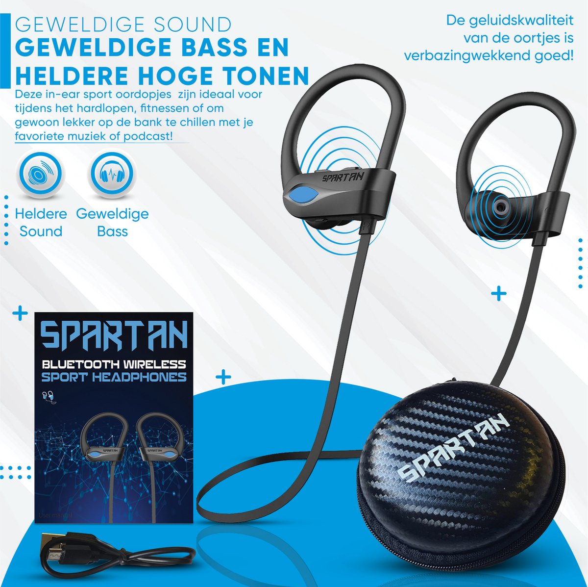 SBVR SV2 - Casque de sport sans fil Bluetooth à l'oreille - IPX6 Étanche -  Bluetooth