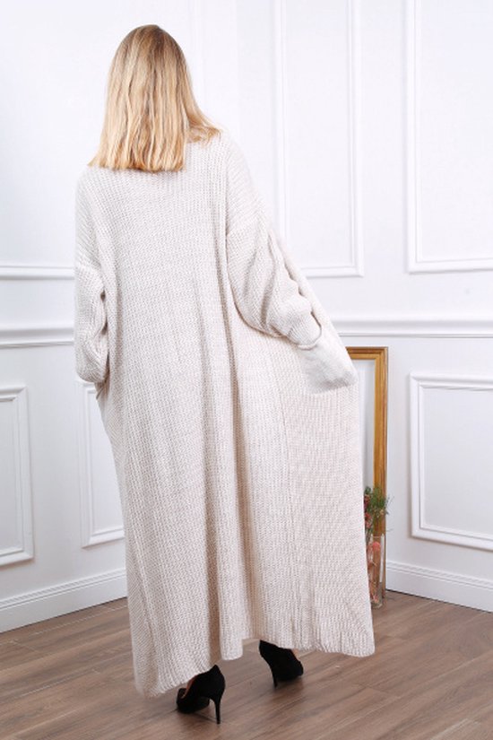 2 delige comfy set beige Lange jurk met vest in verschillende kleuren Dames Set. bol
