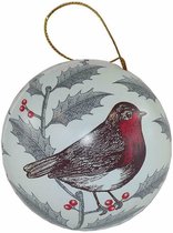 Set van 3 vulbare kerstballen Robin - Roodborstje