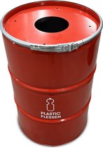 BinBin industriële olievat afvalscheidingprullenbak 200 Liter met gatdeksel- PET flessen inzameling- afvalscheidingsprullenbakken