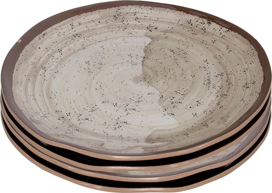 Bo-Camp - Dinerbord - Halo - 4 Stuks - Melamine - Beige van Bo-Camp — afbeelding 2