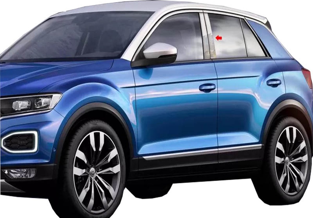 Vensterplaat B-Stijl Chroom Voor Volkswagen T-Roc 2017-en hoger (8 Pcs.)