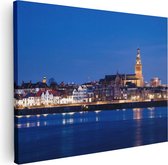 Artaza Canvas Schilderij Nijmegen Skyline met de Waal Rivier - 80x60 - Foto Op Canvas - Canvas Print