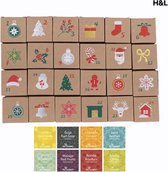 H&L Adventskalender gevuld met Tea Quiero thee - 24x thee - biologisch - fairtrade -  papieren adventsdoosjes - kerstcadeau - feestdagen - kerst