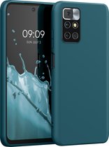 kwmobile telefoonhoesje geschikt voor Xiaomi Redmi 10 (2021 / 2022) - Hoesje voor smartphone - Back cover in mat petrol