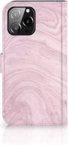 GSM Hoesje iPhone 13 Pro Max Flip Case Marble Pink