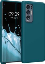 kwmobile telefoonhoesje voor Oppo Find X3 Neo - Hoesje met siliconen coating - Smartphone case in mat petrol