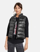 TAIFUN Dames Omkeerbare bodywarmer met heerlijk zachte pluche Black-46