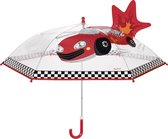 Playshoes - Paraplu voor kinderen - Raceauto - Wit en rood - maat Onesize