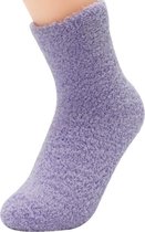 Warme Dames sokken - Houdt warmte vast - paars - Voetverzorging - 36-40 - extra zacht - huissokken - sleep socks