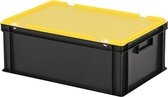 Combicolor dekselbak - 600x400xH235mm - zwart-geel