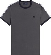 Fred Perry Taped Ringer Shirt T-shirt - Mannen - grijs/zwart/wit