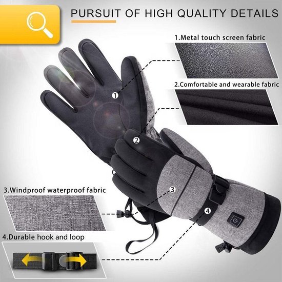 Verwarmde handschoenen - Oplaadbare accu met oplaadkabel -  Thermohandschoenen -... | bol.com