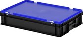 Combicolor dekselbak - 600x400xH135mm - zwart-blauw