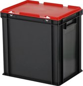 Combicolor dekselbak - 400x300xH415mm - zwart-rood