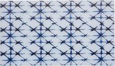Glazen snijplank 30 x 40 cm blauw wit 'prikkeldraad' met antislipdopjes