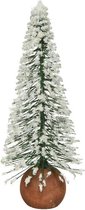 Decoris Mini kerstboom met sneeuw 22cm