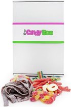 Snoep & Snoepgoed mix doos - The Candy Box - Zure box  snoep - 0.5 KG uitdeel en verjaardag cadeau doos voor Mannen ,vrouwen en kinderen  met: regenboog matjes - Katja - zoet & zuu