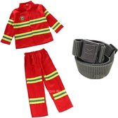 WiseGoods Luxe Brandweer Kostuum - Carnaval - Carnavalskleding - Halloween - Verkleedkleren Jongen - Meisjes - Speelgoed - 110/116