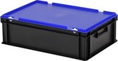 Combicolor dekselbak - 600x400xH185mm - zwart-blauw