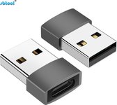 NÖRDIC C-OTG1 USB-C naar OTG USB-A mini adapter - Grijs