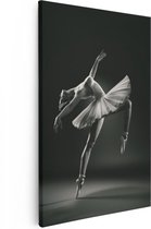 Artaza - Peinture sur toile - Ballerine sur Cheveux orteils - Ballet - Zwart Wit - 60 x 90 - Photo sur toile - Impression sur toile