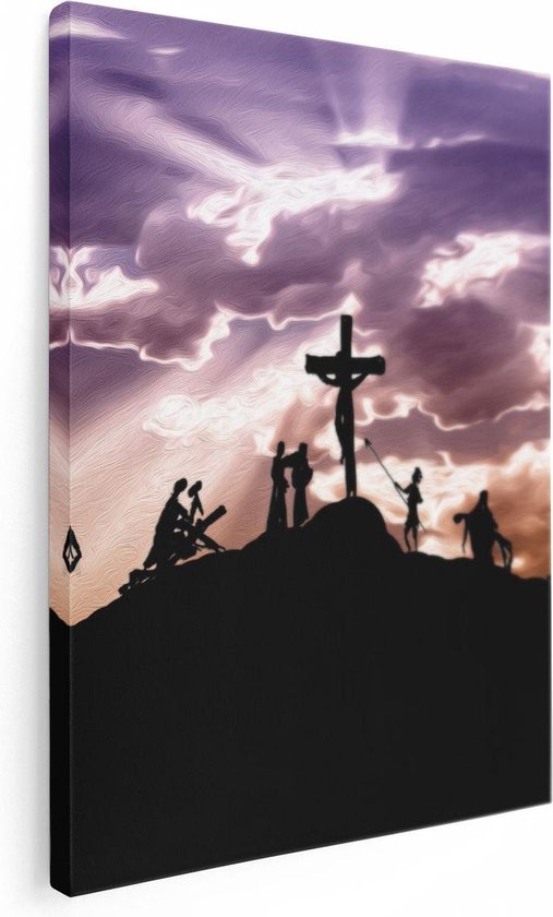 Artaza Canvas Schilderij Kruistocht naar het Kruis van Jezus Christus - 30x40 - Klein - Foto Op Canvas - Canvas Print