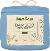 Bamboe Hoeslaken | 1-Persoons Eco Hoeslaken 90cm bij 190cm | Lichtblauw | Luxe Bamboe Beddengoed | Hypoallergeen Hoeslaken | Puur Bamboe Viscose Rayon hoeslaken | Ultra-ademende St