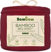 Bamboe Laken | Eco Laken 160 bij 200cm | Bourgondy| Luxe Bamboe Beddengoed | Hypoallergeen laken | Puur Bamboe Viscose Rayon hoeslaken| Ultra-ademende Stof | Bambaw