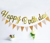 Slingers Vlaggenlijn Goud|Set Happy birthday - Verjaardag Vlaggenlijn - 3 Meter Voor Binnen En Buiten