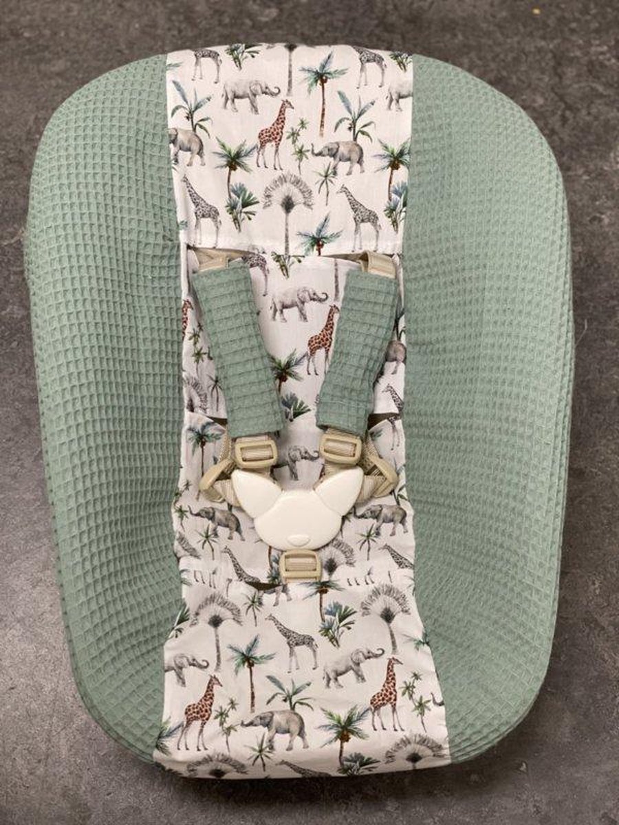 stokke newborn hoes oud groen jungle giraffe olifantjes