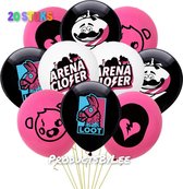 Fortnite-Latex-Ballon-Black-White-Pink-20 stuks-