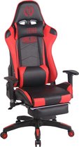 CLP Turbo Bureaustoel - Met voetsteun zwart/rood Kunstleer