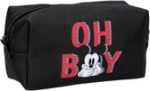 make-up tasje Mickey Mouse 18 x 10 cm polyester zwart