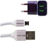 Durata - AC Adapter - Universele stekker -  2 USB - 2.4A