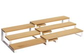 Nancy's Frankford Kruidenrekjes - Set Van 3 - Elk 3 Planken - Bamboe - Uitschuifbaar - Stapelbaar - Wit - Natuurlijk