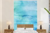 Behang - Fotobehang Waterverf - Blauw - Abstract - Breedte 160 cm x hoogte 240 cm