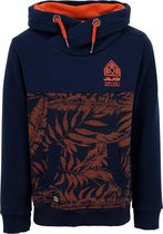 J&JOY - Sweater Mannen Ontario Forest Navy & Brown Fern Print