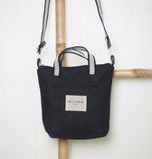 Mini Bag MAD – schoudertasje – crossbodytas – telefoontas – schoudertas klein met verstelbare schouderriem - zwarte stof