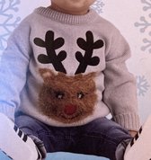 Baby kersttrui met zacht rendier 80-86