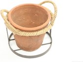 Houder met bloempot terracotta Ø13x8cm