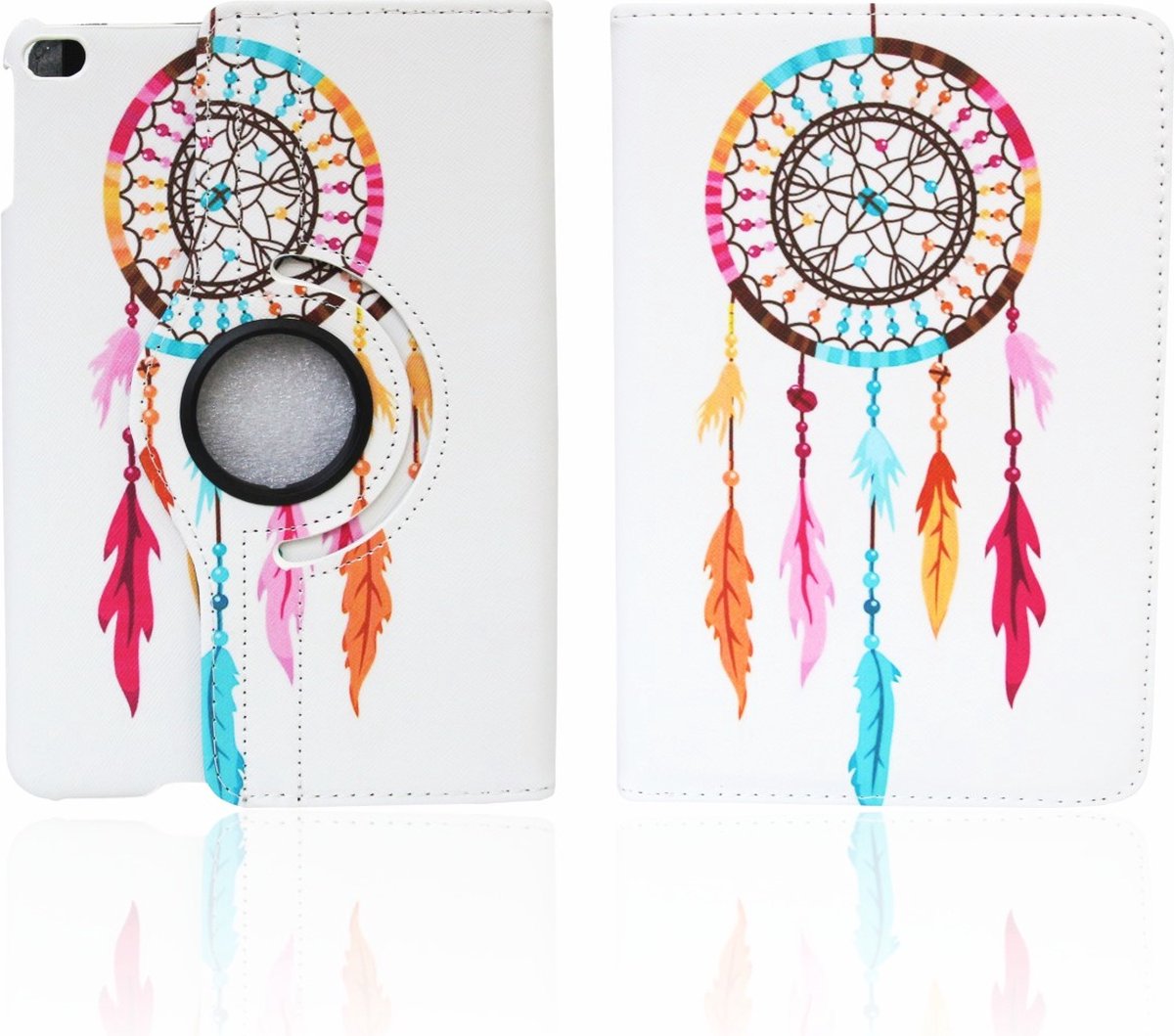 De 360° Draaibare Bookcase Geschikt voor Apple iPad mini 1/2/3/- 7.9 inch Flip Stand print (1) Tablethoes