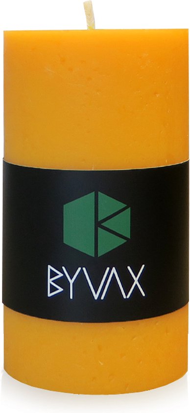 BYVAX Rustieke Stompkaars | 12cm Hoog | 100% Zuivere bijenwas kaars | Handgemaakt