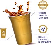 SuperTilt® - Gold Cups - Party Cups - 25 stuks - 475ml - Gouden Beerpong Bekers - Drankspel