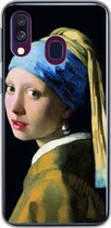 Samsung Galaxy A40 hoesje - Meisje met de parel - Johannes Vermeer - Siliconen Telefoonhoesje