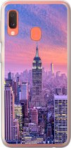 Geschikt voor Samsung Galaxy A20e hoesje - New York - Kleuren - Skyline - Siliconen Telefoonhoesje